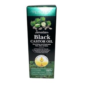 Jamaican Black Castor Oil Therapeutic Cold Pressed Unrefined Glass Bottle Vegan